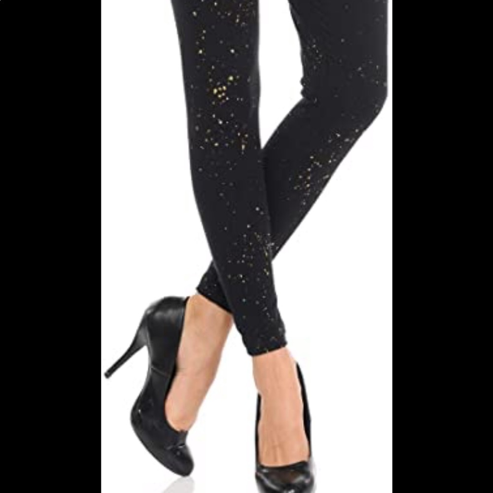 Sparkly glitter black leggings